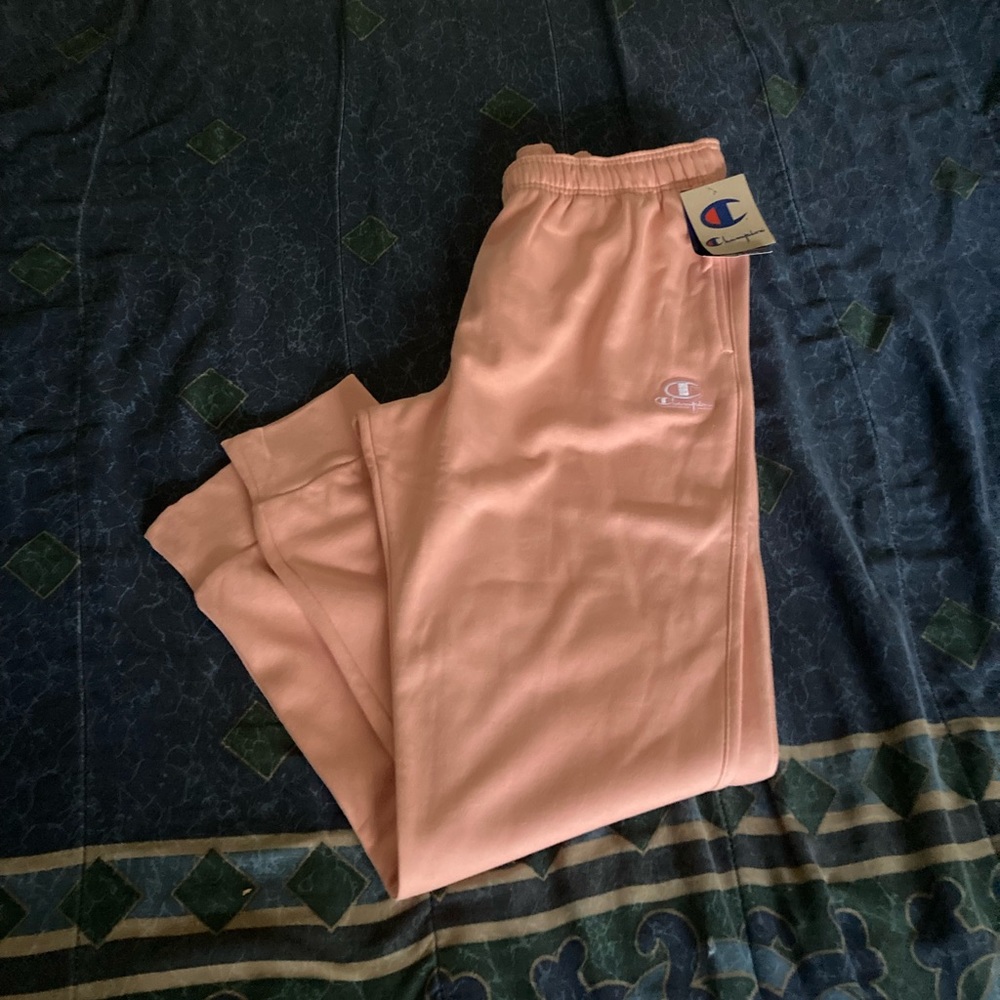 New Mens Champion Classic Fleece Sweatpants size large in Peach Grape